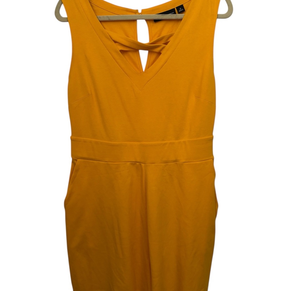 New York & Company Orange Sleeveless Dress